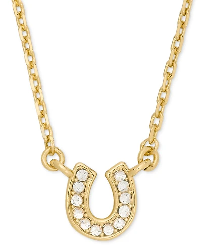 kate spade new york Gold-Tone You're a Gem Pave Horseshoe Short Pendant Necklace
