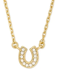 kate spade new york Gold-Tone You're a Gem Pave Horseshoe Short Pendant Necklace