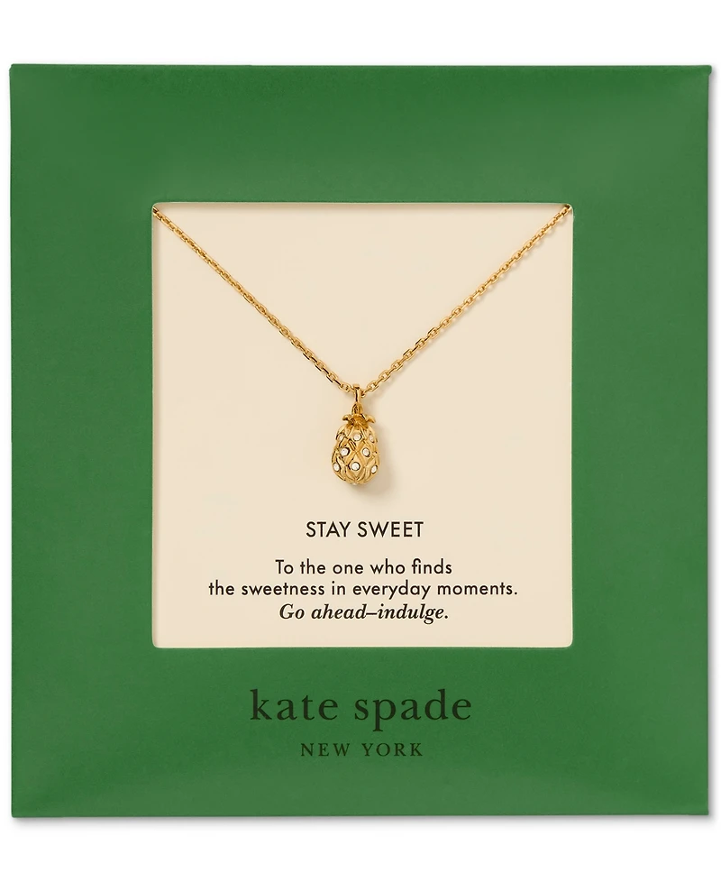 kate spade new york Gold-Tone Gifting Stay Sweet Short Pendant Necklace