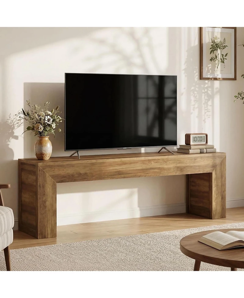 Tribesigns 63" Tv Stand for 55/60/65/70/75-Inch Tvs, Farmhouse Entertainment Center, Long Media TV Console Table, Low Television Stand