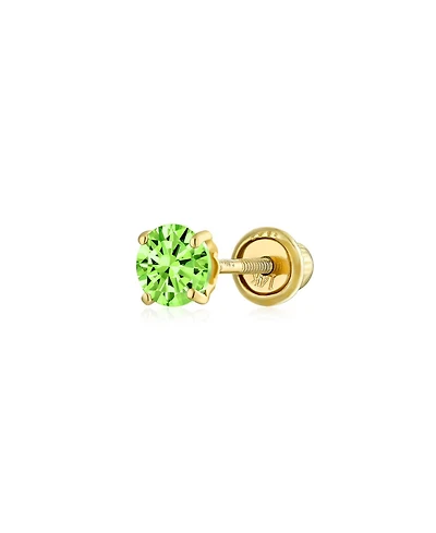 Bling Jewelry Tiny 3MM Solitaire Cz Cartilage 1 Stud Earring 14K Gold Screwback