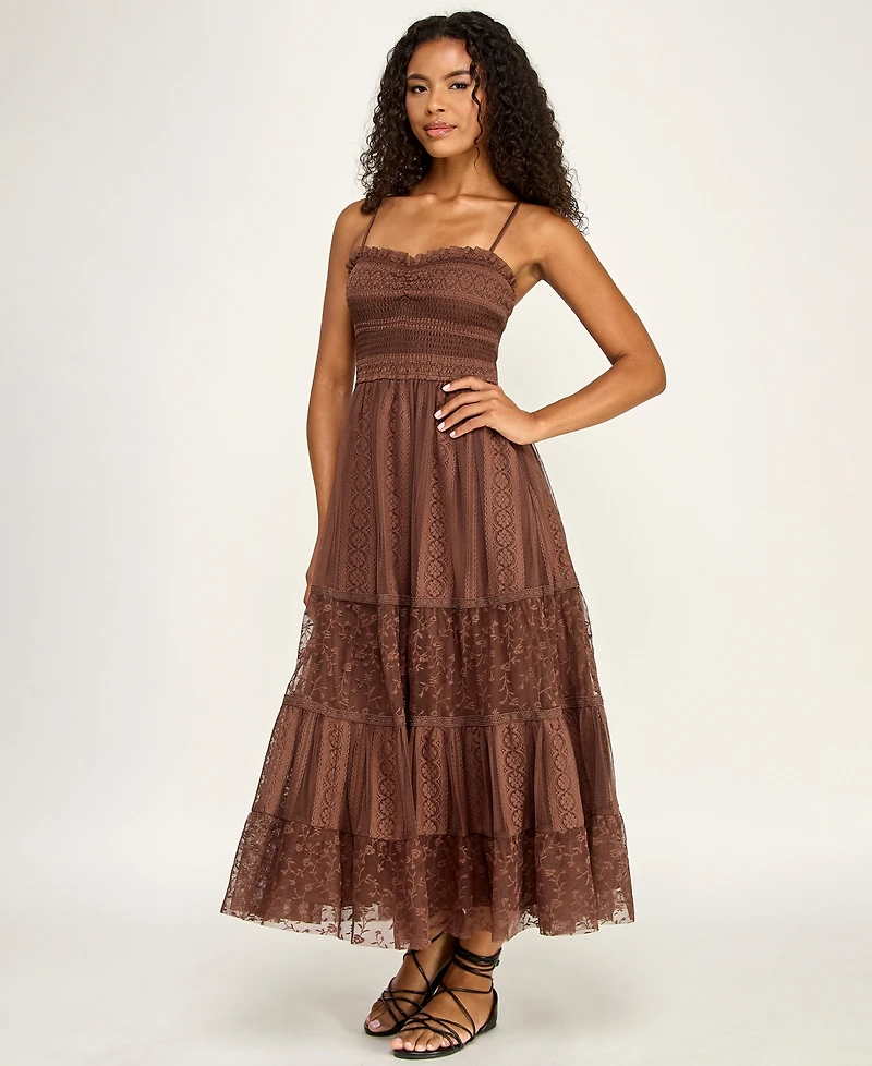 Seni & Cade Juniors' Sweetheart Neck Midi Dress