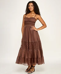 Seni & Cade Juniors' Sweetheart Neck Midi Dress
