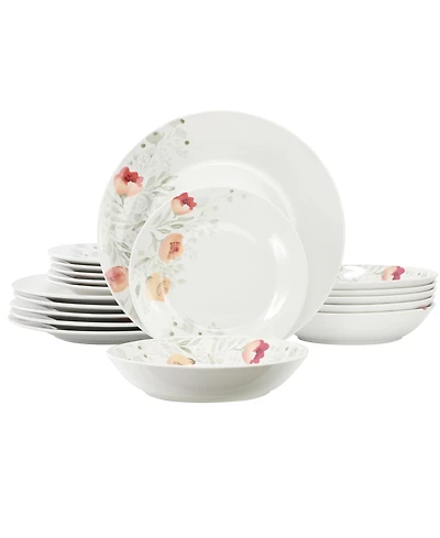 Elama Poppy 18-Piece Dinnerware Set, Service For 6