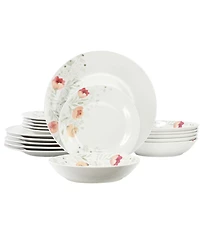 Elama Poppy 18-Piece Dinnerware Set, Service For 6