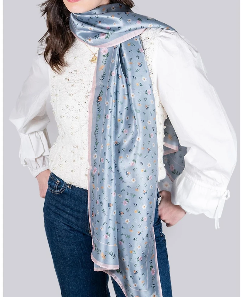 Fable England Women's Ditsy Sprigs Silky Scarf