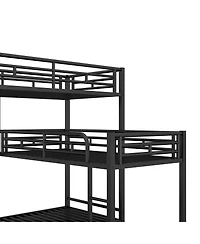 Streamdale Furniture L-shaped Metal Triple Bunk Bed