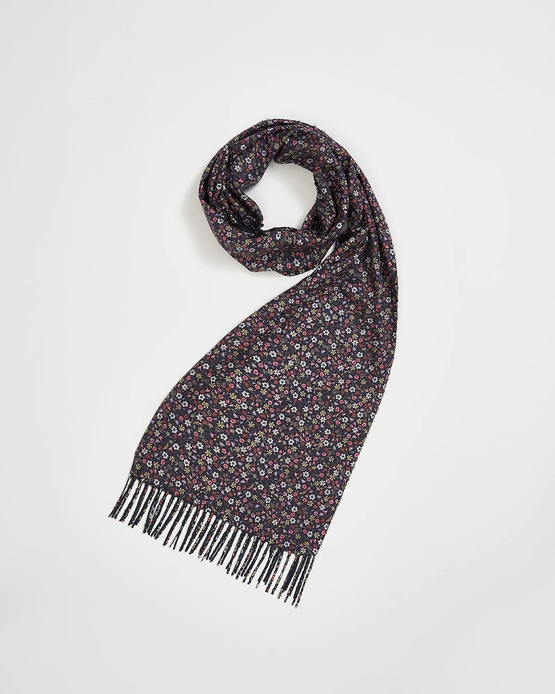 Fable England Women's Floral Ditsy Scarf with Tassels