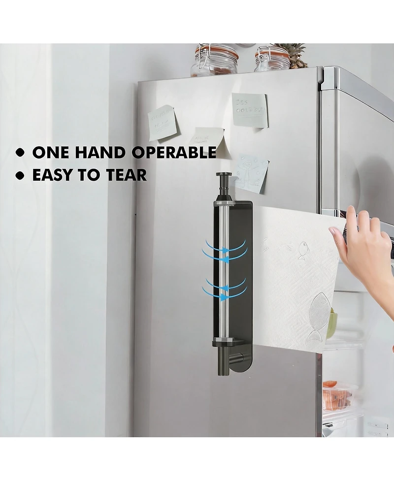 Yigii Magnetic Paper Towel Holder for Fridges, Grills, RVs - One-Handed Use, No Tools