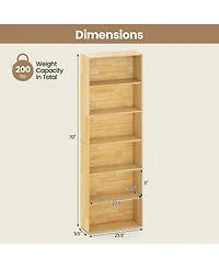 Gymax 2 pieces 6-Tier Bookshelf with Open Shelves Anti-Tipping Kits for Living Room Bedroom