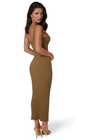 Bebe Women's Crochet U-Neck Maxi Dress