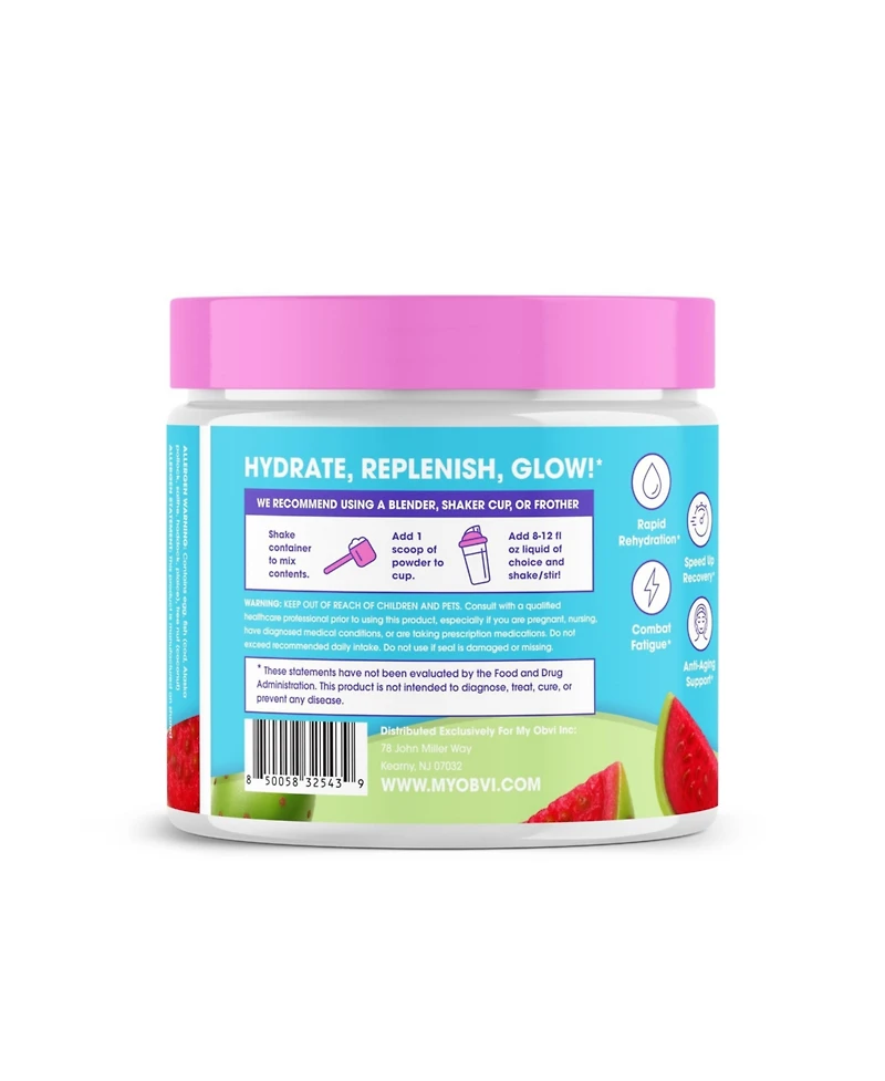 Obvi Collagen Hydration Powder - Replenish Essential Nutrients - Skin, Nail and Hair Support - Gluten-Free and Sugar-Free - Prickly Pear