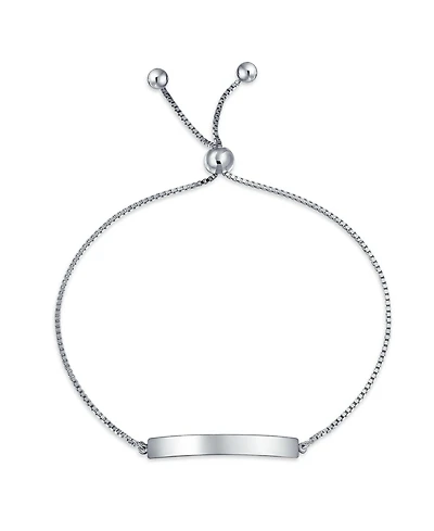 Bling Jewelry Minimalist Name Plated Bar Identification Tag Id Bolo Bracelet Adjustable