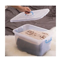Basicwise Large Clear Storage Container With Lid and