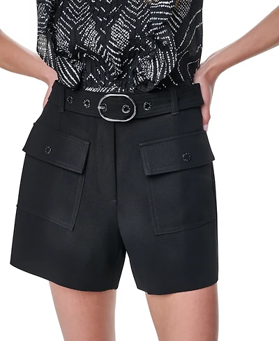 Dkny Women's Belted Patch Pocket Shorts