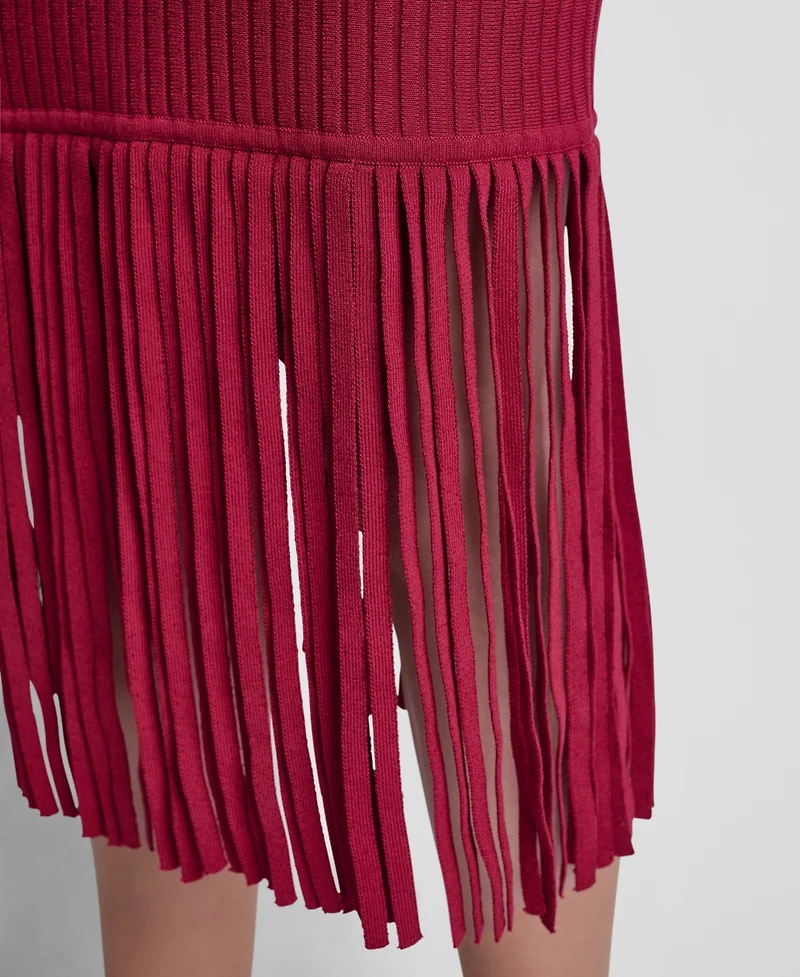 Dkny Women's Cotton-Blend Fringe Sweater Skirt