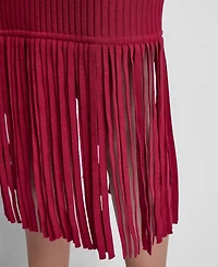 Dkny Women's Cotton-Blend Fringe Sweater Skirt