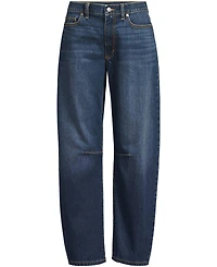 Lands' End Women's Soft Denim Mid Rise Relaxed Barrel Leg Ankle Jeans