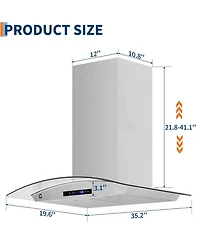 Xo 30 Inch 450 Cfm Ducted, Ductless Convertible Kitchen Wall Mount Range Hood with Gesture Sensing and Touch Control