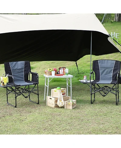 Xo Pack Oversized Heavy Duty Camping Directors Chair, Portable Folding Lawn Chair for Beach, Fishing