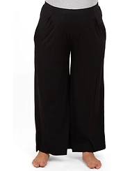 Pinkblush Plus Black Wide Leg Ankle Lounge Pants