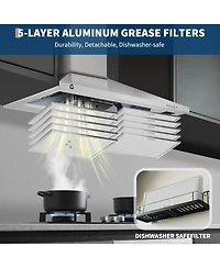 Xo 30 Inch 250 Cfm Wall Mounted Range Hood, Ducted, Ductless Convertible Duct for Kitchen