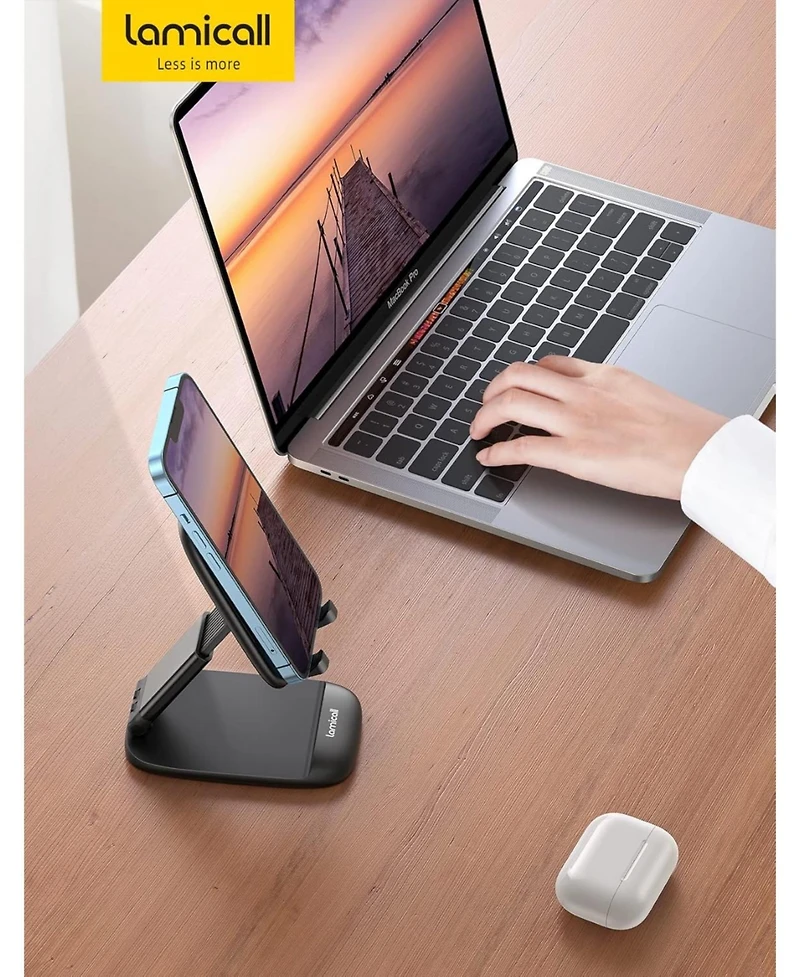 Lamicall Foldable Mobile Phone Holder, Desk Stand Compatible with iPhone 11-17 Series (Pro / Pro Max Plus Air)