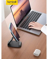Lamicall Foldable Mobile Phone Holder, Desk Stand Compatible with iPhone 11-17 Series (Pro / Pro Max Plus Air)