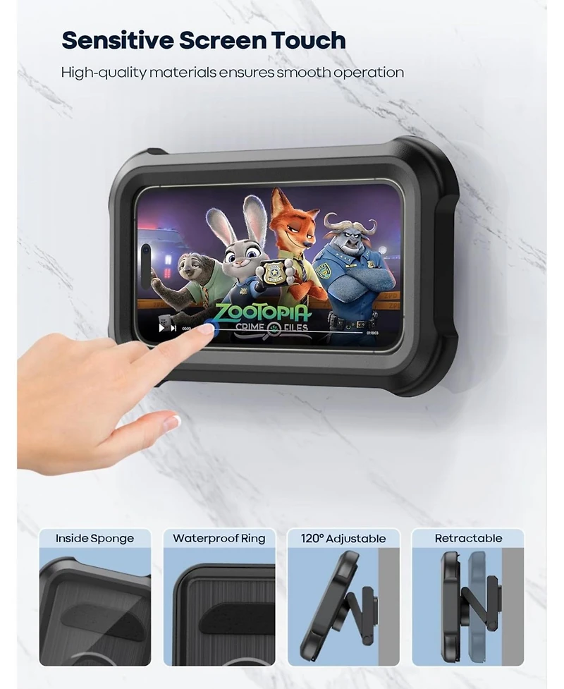 Lamicall Waterproof Shower Phone Holder - Bathroom Bath Cellphone Accessories