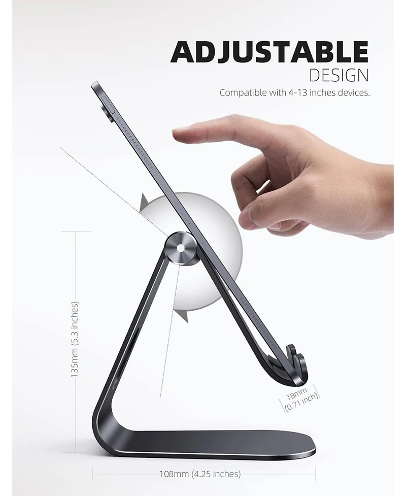 Lamicall Cell Phone Tablet Stand,Adjustable Desktop Holder