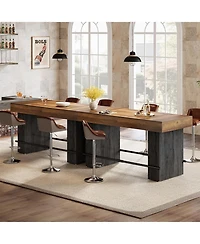 Tribesigns 62 Inch Kitchen Island, Rectangular Bar Table, Industrial Counter Height Pub Dining Table