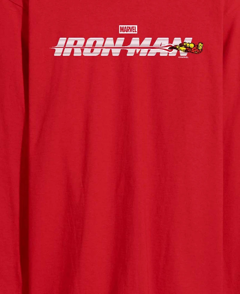Airwaves Men's Iron Man Logo Long-Sleeve Graphic T-Shirt