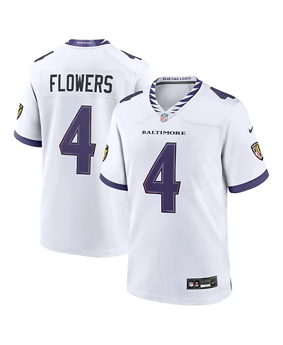 Nike Men's Zay Flowers White Baltimore Ravens Game Jersey