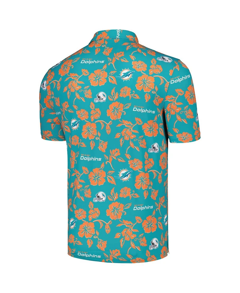 Reyn Spooner Men's Aqua Miami Dolphins Pua Performance Polo Shirt