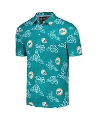 Reyn Spooner Men's Aqua Miami Dolphins Throwback Pua Performance Polo Shirt