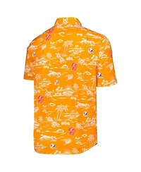 Reyn Spooner Men's Orange Tampa Bay Buccaneers Throwback Kekai Print Button-Up Shirt