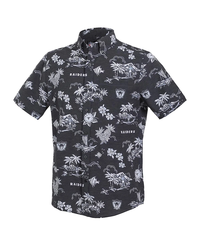 Reyn Spooner Men's Black Oakland Raiders Gridiron Classics Throwback Kekai Performance Button-Down Shirt