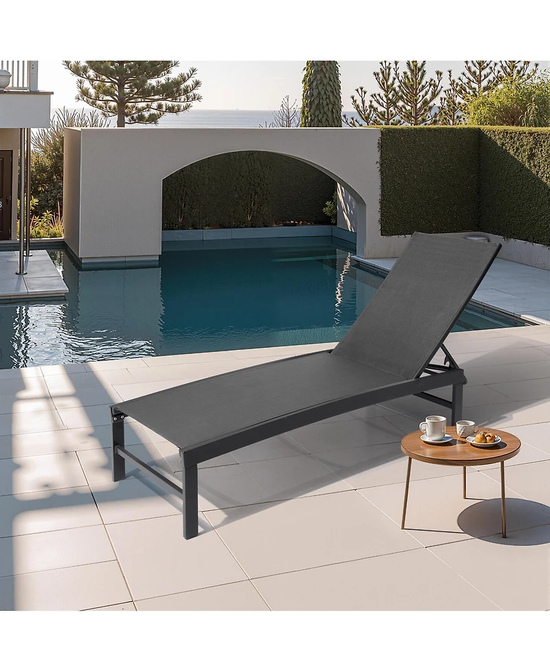 Pellebant Outdoor Patio Adjustable Chaise Lounge Chair