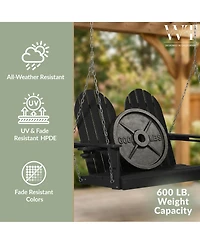 WestinTrends 4ft Outdoor Hdpe Poly Farmhouse Hanging Porch Swing With Cup Holders