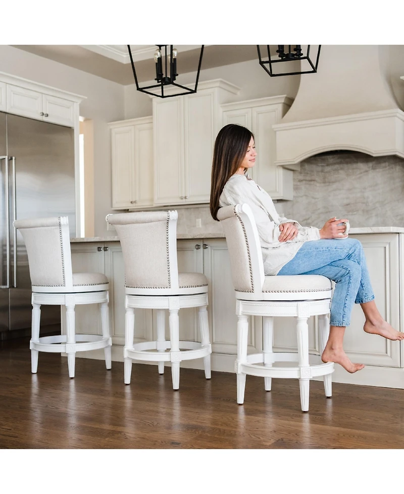 Maven Lane Pullman Counter Stool Finish with Faux Leather