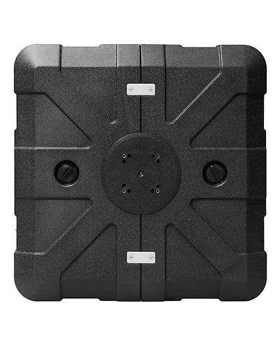 Pellebant 350 lbs. Sand/Water Fillable 3D Surface Square Hdpe Offset Cantilever Patio Umbrella Base with 8-Wheels
