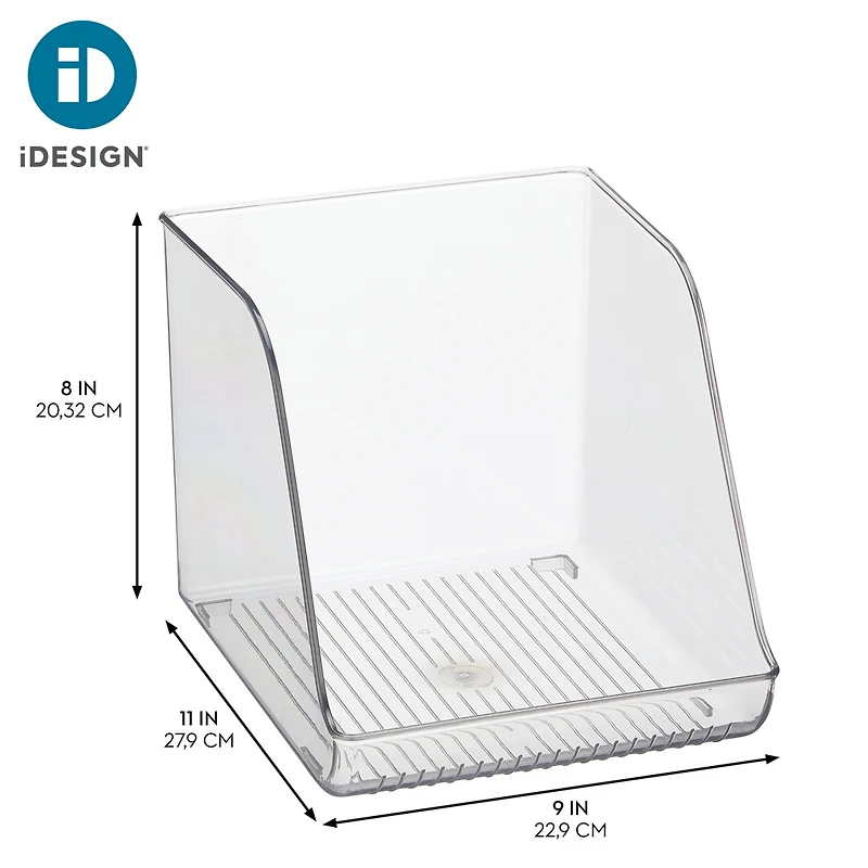 iDesign Clear Plastic Water Bottle Organizer for Fridge