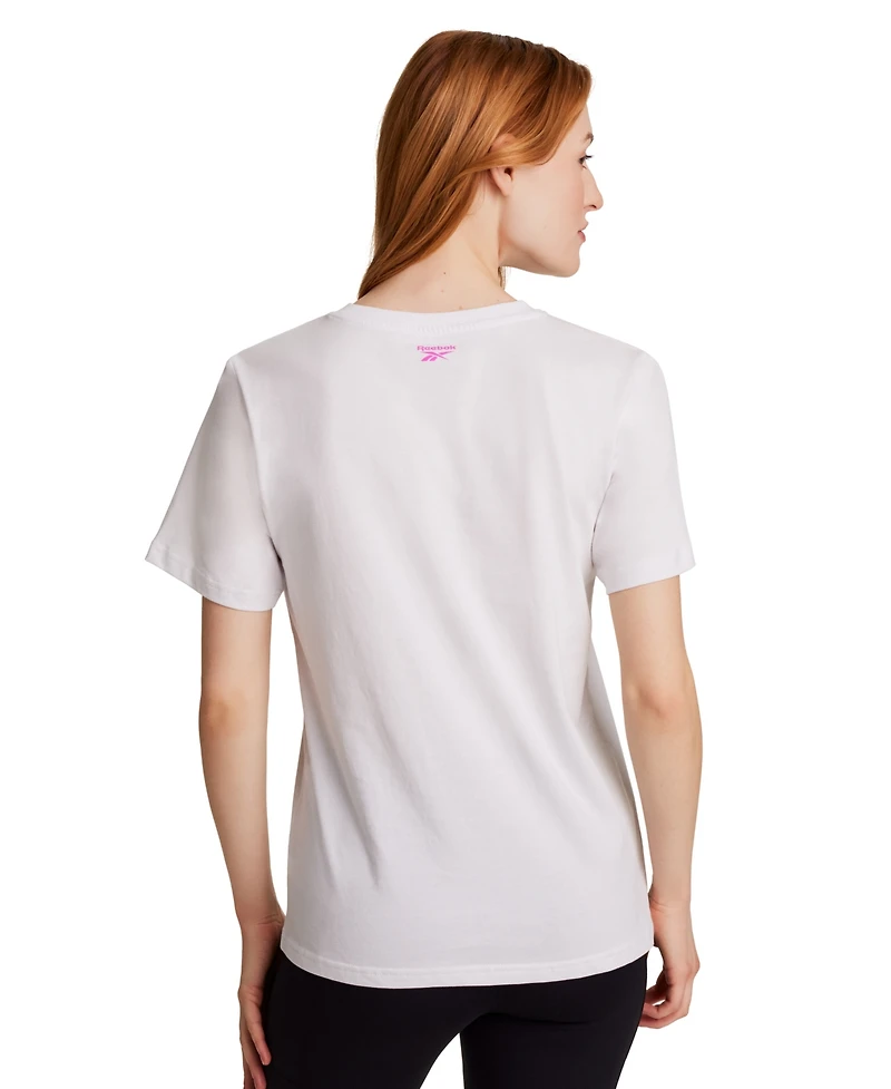 Reebok Women's Vector Boxy Crewneck Graphic Print Top