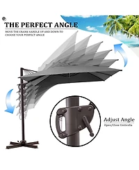 Pellebant Outdoor Patio 9X11FT Aluminum Cantilever Umbrella
