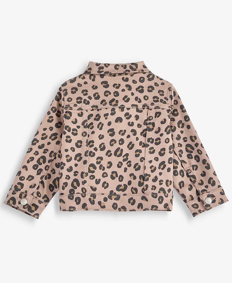 First Impressions Baby Girls' 3M-24M Leopard-Print Denim Jacket, Macy's Exclusive