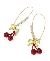 Betsey Johnson Faux Stone Spooky Summer Cherry Dangle Earrings