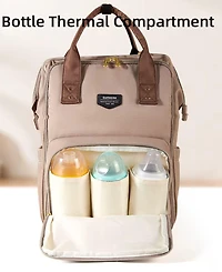 Sunveno Open-Wide Frame Diaper Backpack with Insulated Bottle Pockets and Changing Pad