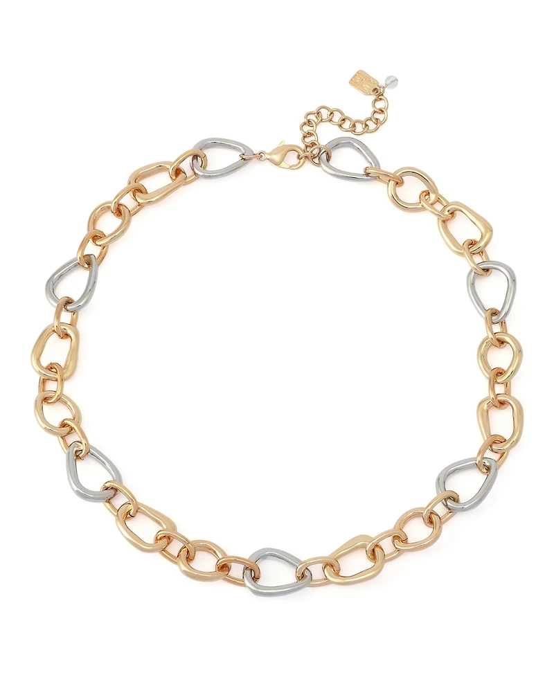 Robert Lee Morris Soho Two-Tone Sculpted Link Collar Necklace