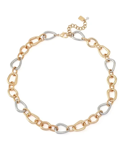 Robert Lee Morris Soho Two-Tone Sculpted Link Collar Necklace