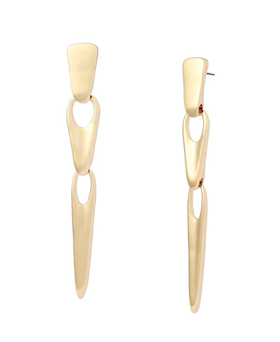 Robert Lee Morris Soho Gold Sculptural Link Linear Earrings